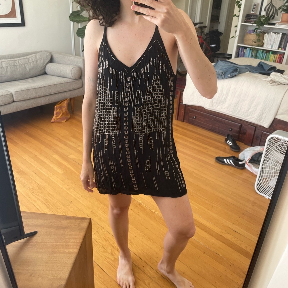 Chloe Oliver beaded embroidered mini dress, small